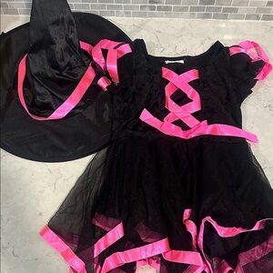 Pink and Black Witch Costume for Kids